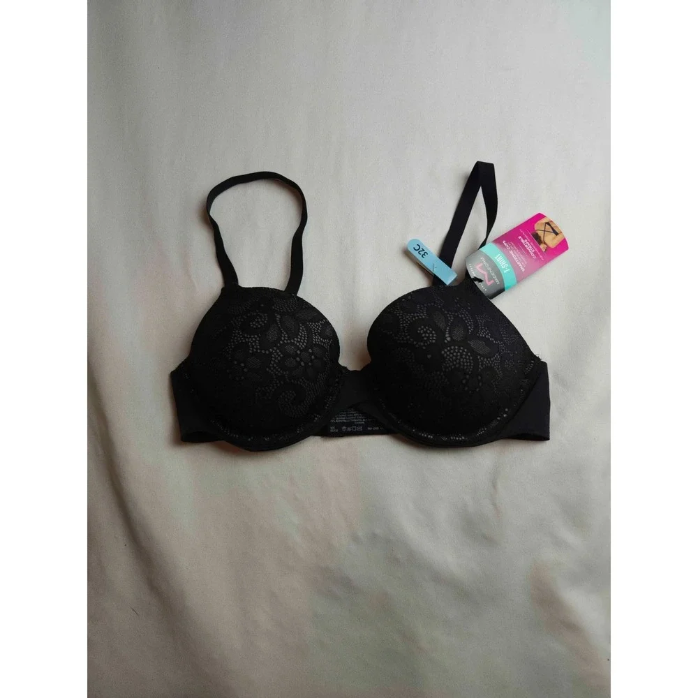 Maidenform One Fab Fit 2.0 T-Shirt Bra Women Size 32C Black Underwire FM7543 NWT